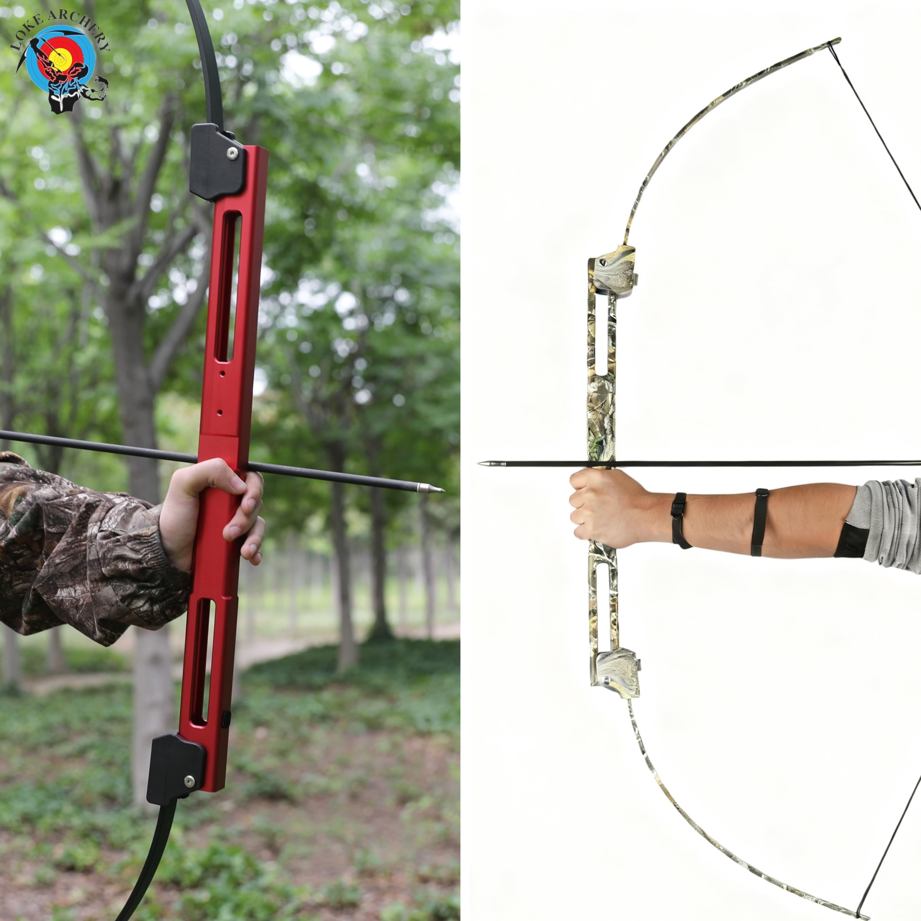 58" Folding Bow 35lbs Recurve Bow RH/LH Outdoor Hunting 