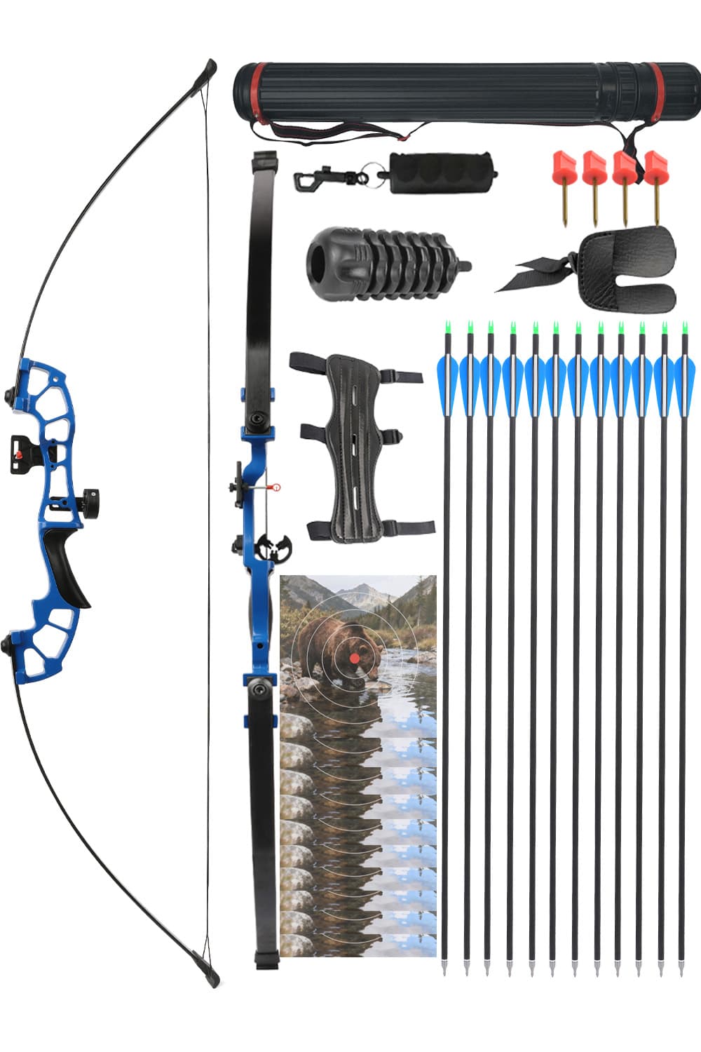 52" Straight Recurve Archery Bow 30–50lbs Shooting Kit
