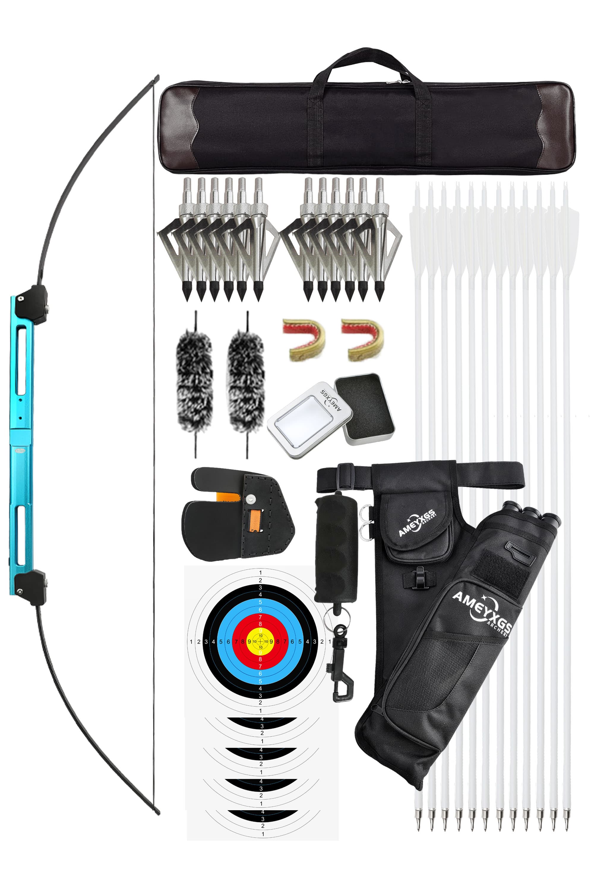 58" Folding Bow 35lbs Recurve Bow RH/LH Outdoor Hunting 