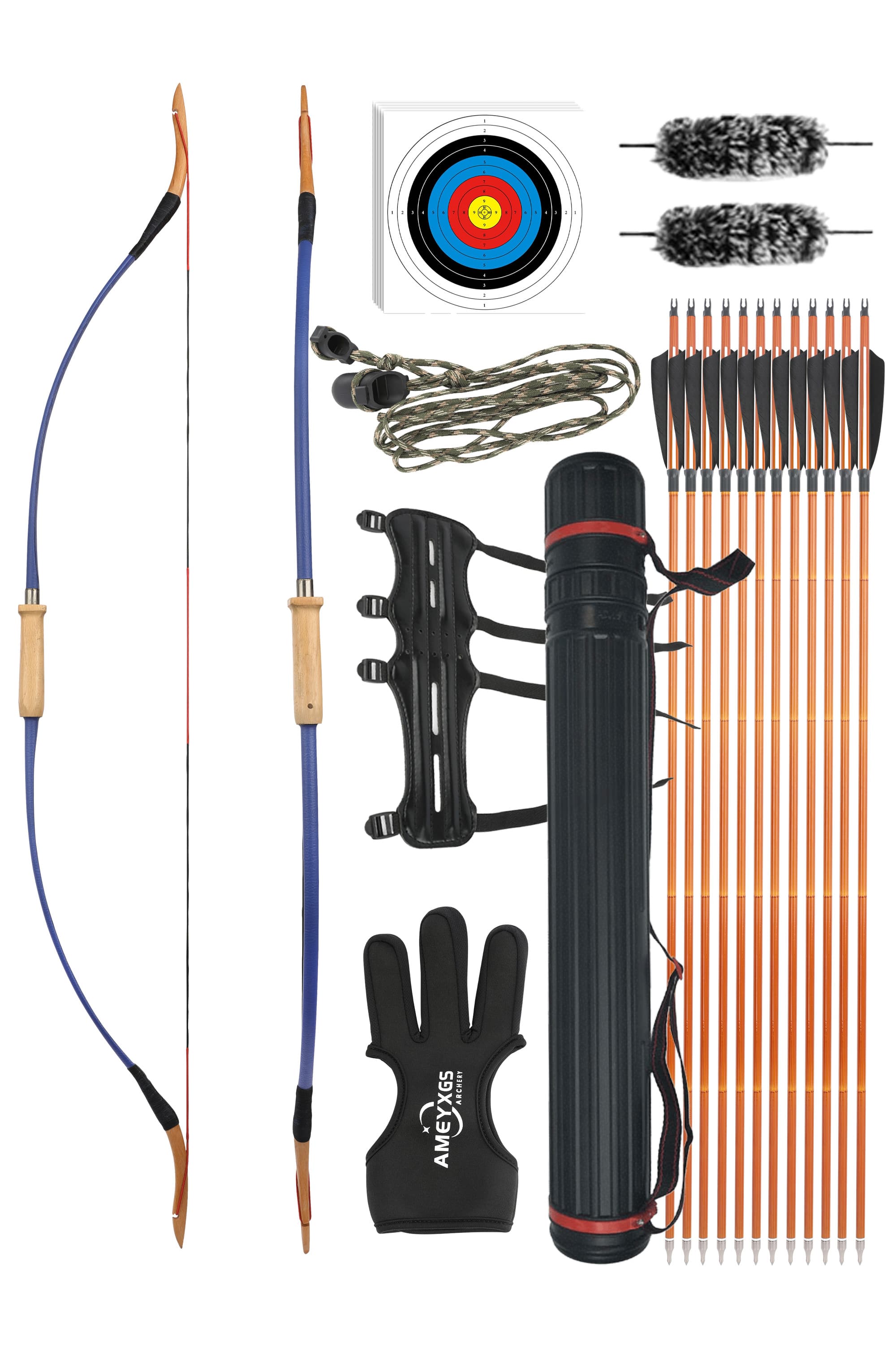 Archery 53" Traditional Bow Set 20-40lbs Takedown RH LH