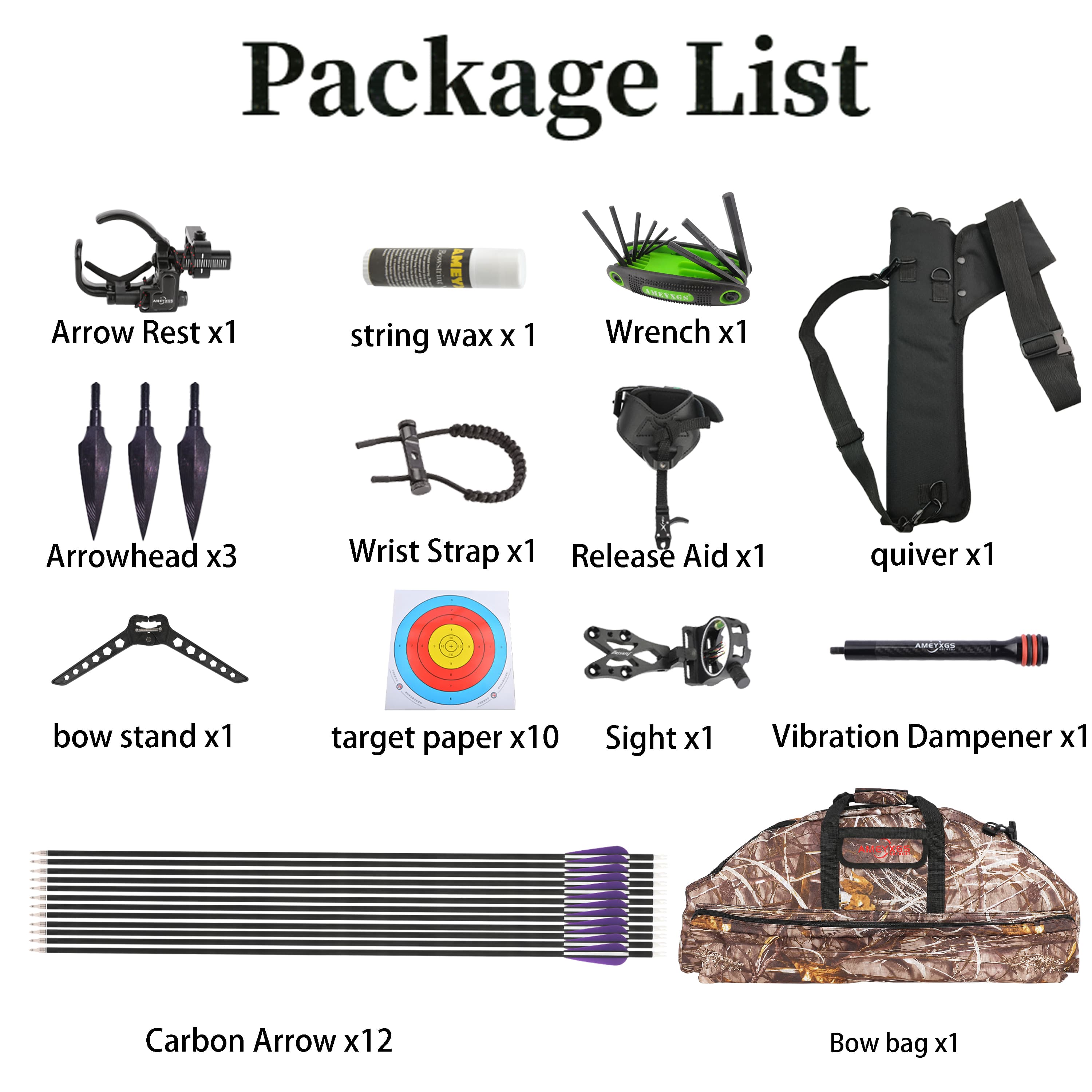 KAIMEI HAN Adjustable Hunting Compound Bow Set 30-60lbs