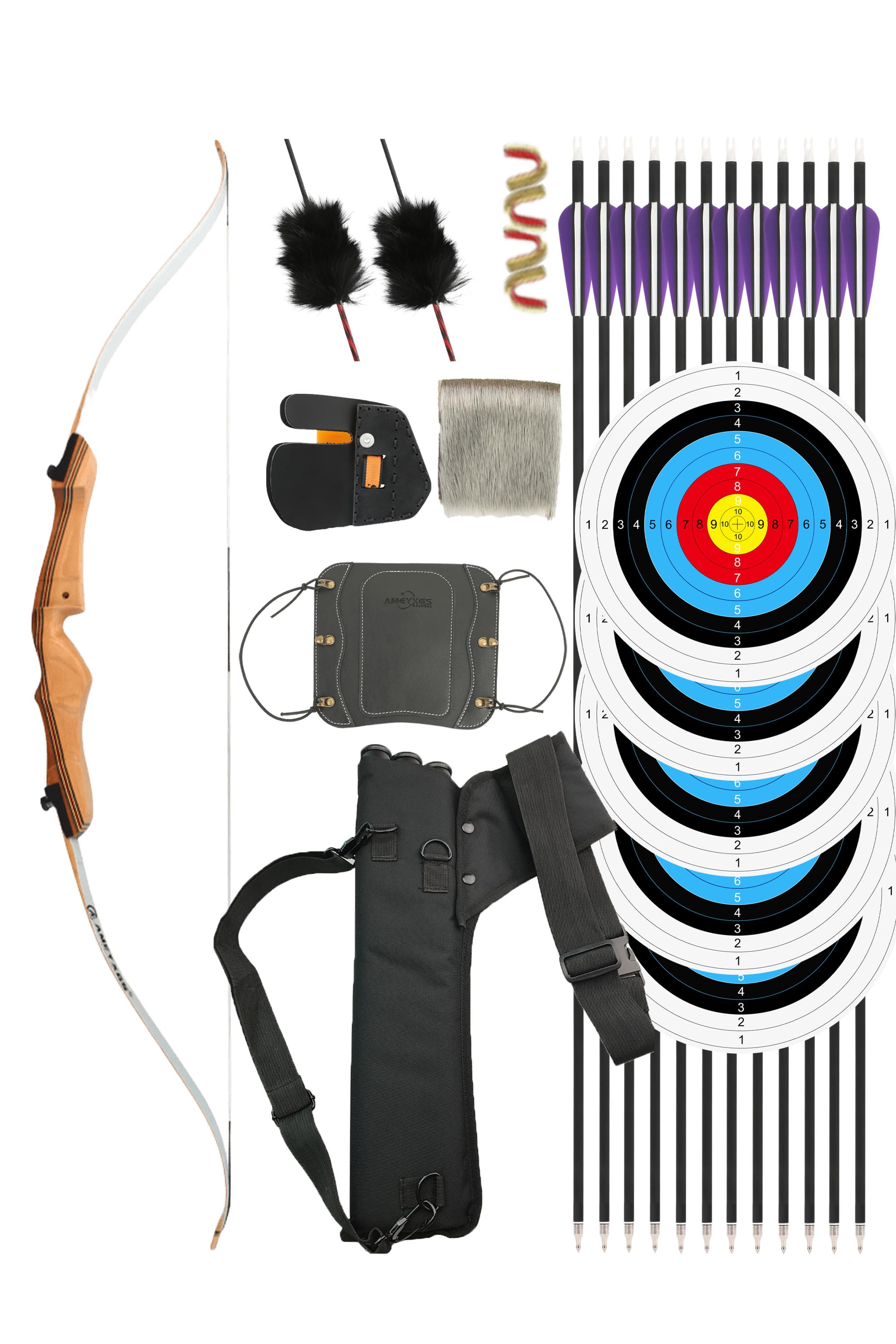 68 inch Recurve Bow Set 16-38lbs Archery Hunting