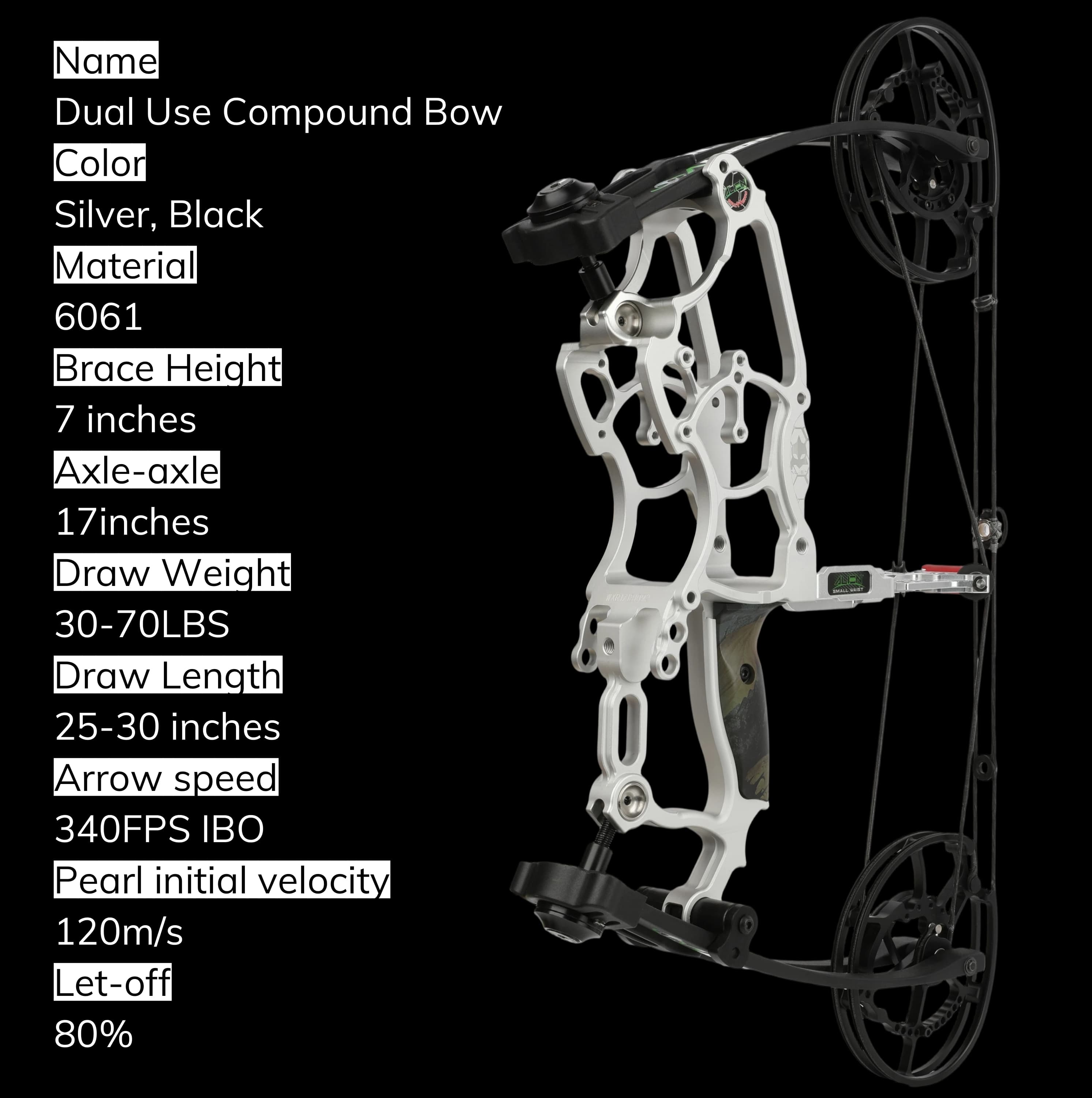 Draw Weight 30-70LBS Dual Use Compound Bow Set Shooting archery 