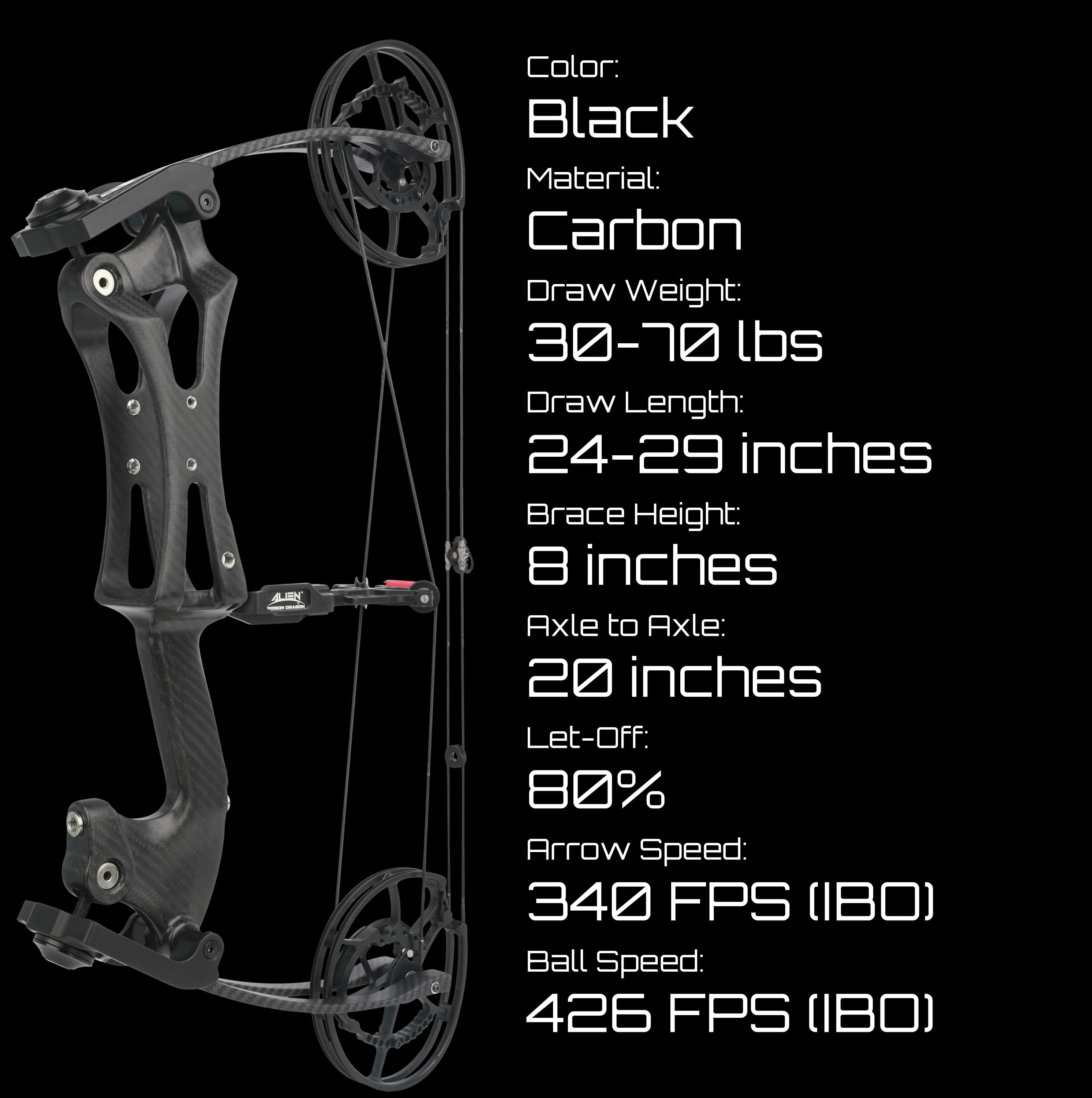 Carbon Fiber Compound Bow Set 30-70 lbs Adjustable