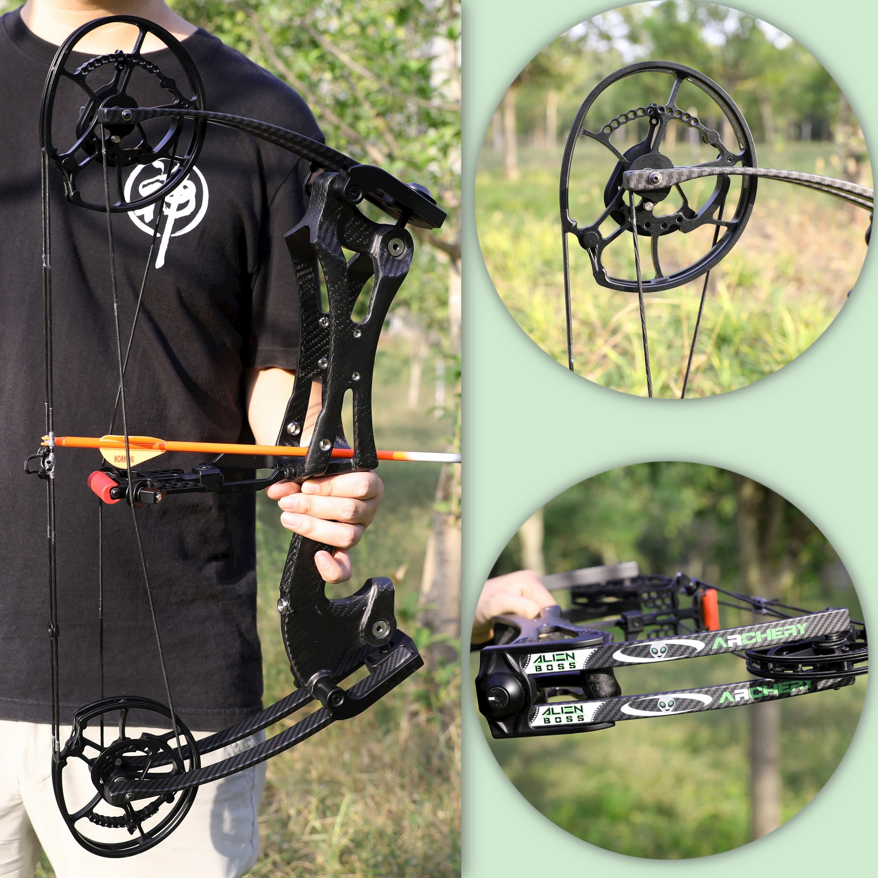 Carbon Fiber Compound Bow Set 30-70 lbs Adjustable