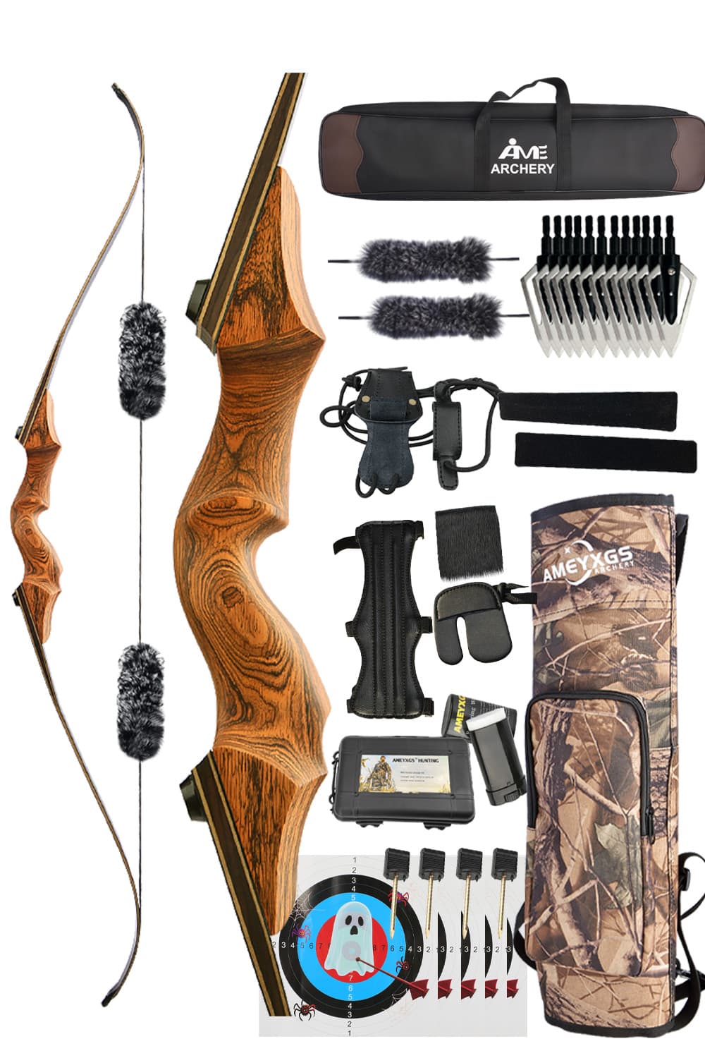 Black Hunter 20-60Lbs Takedown Hunting Recurve Bow Set RH LH