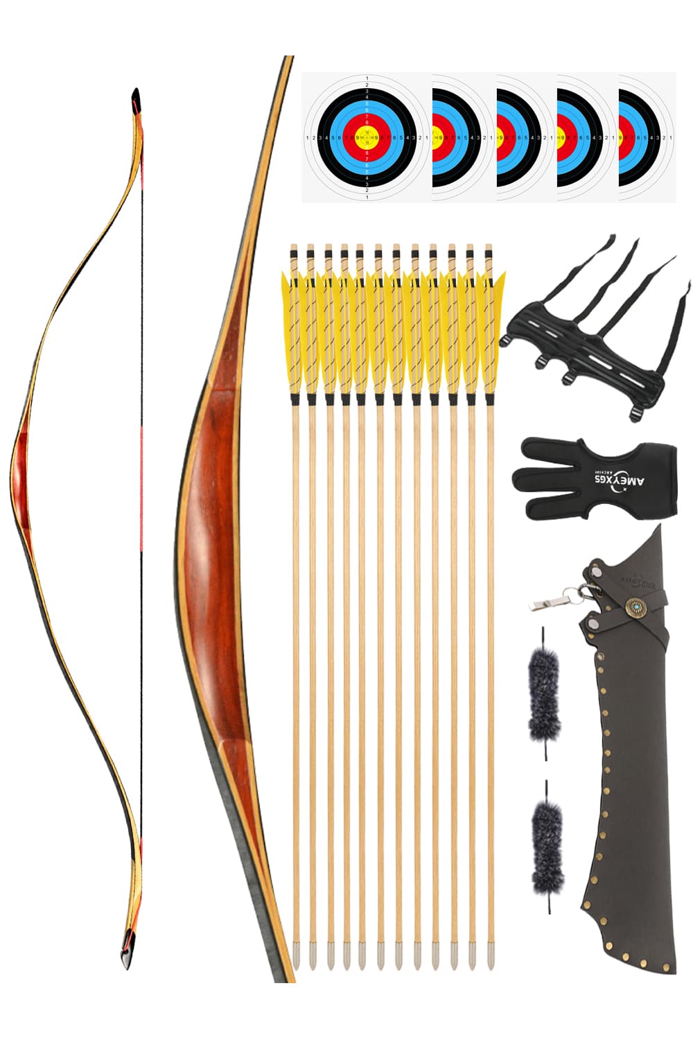 Handcrafted Recurve Bow 20-50 lbs Traditional Archery Set