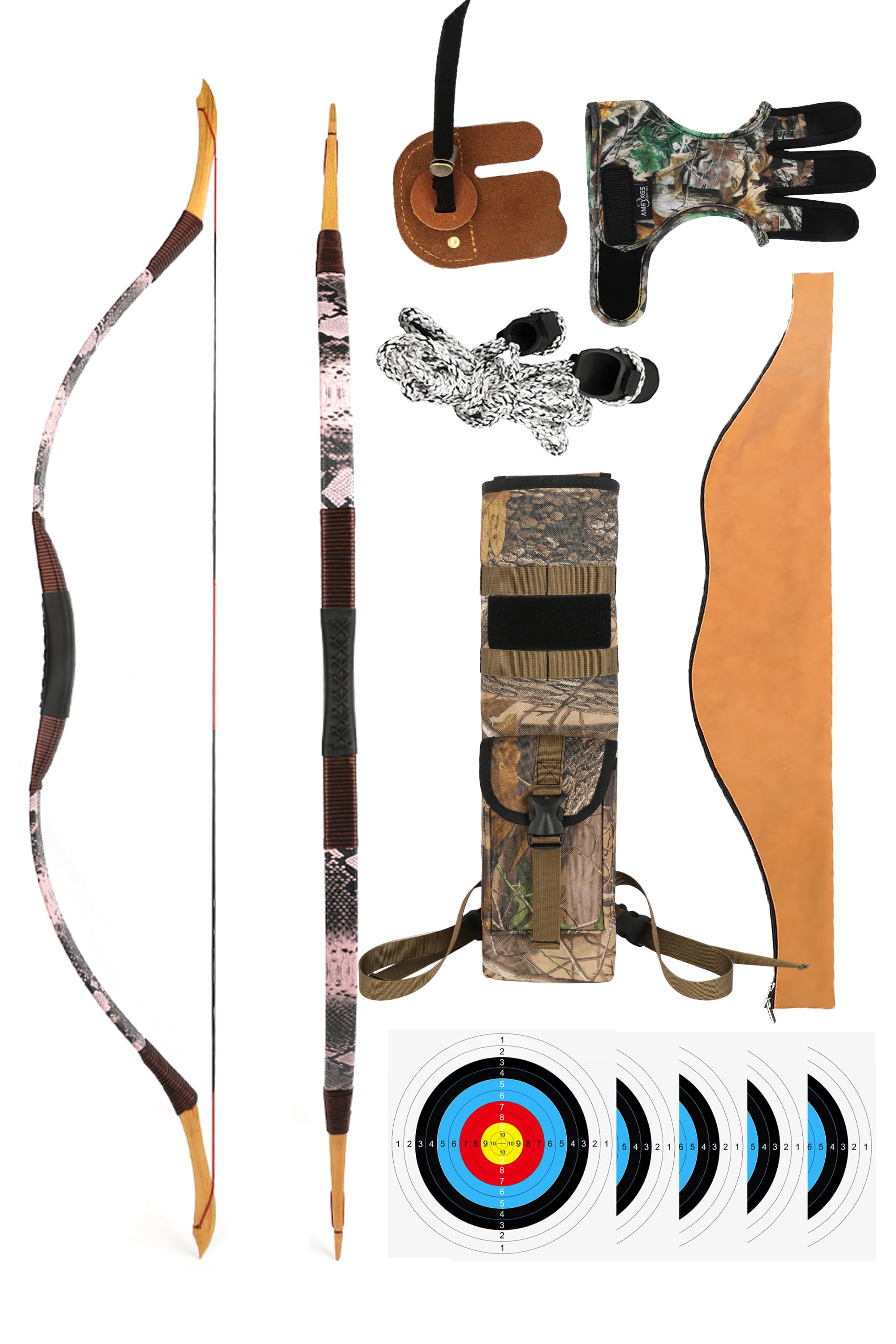 Archery Traditional Recurve Bow 12-50lbs Longbow Mongolia Bow