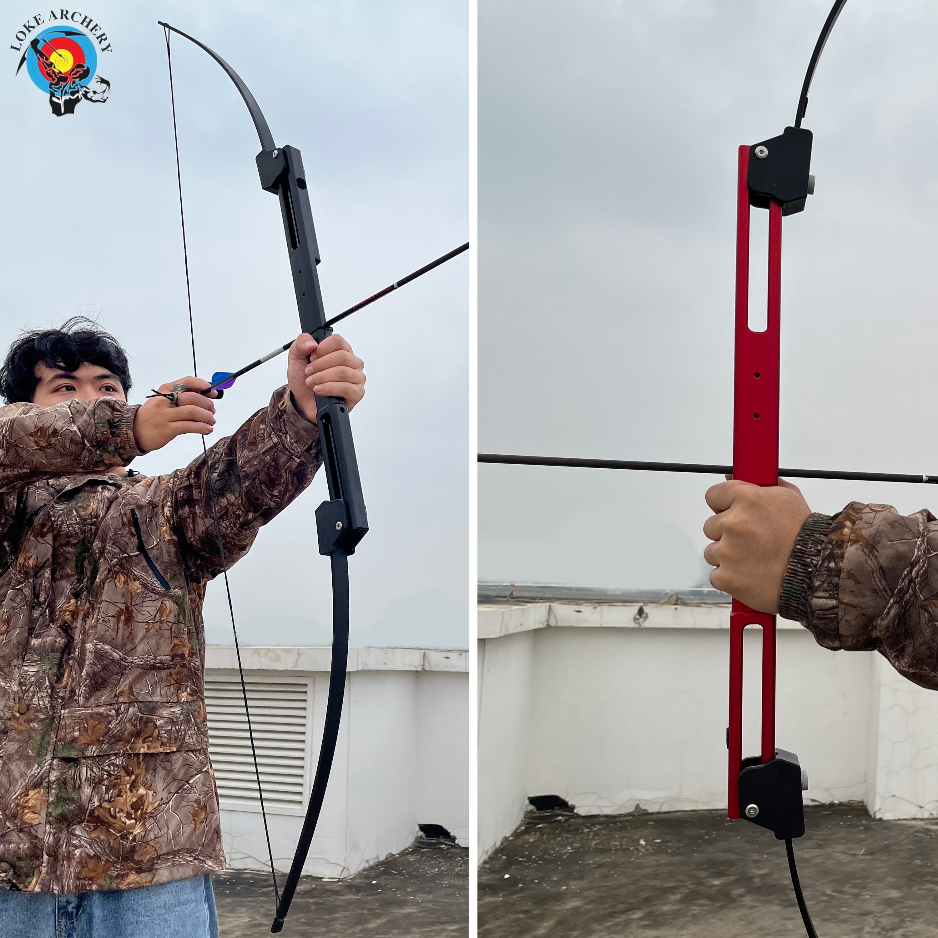 58" Folding Bow 35lbs Recurve Bow RH/LH Outdoor Hunting 