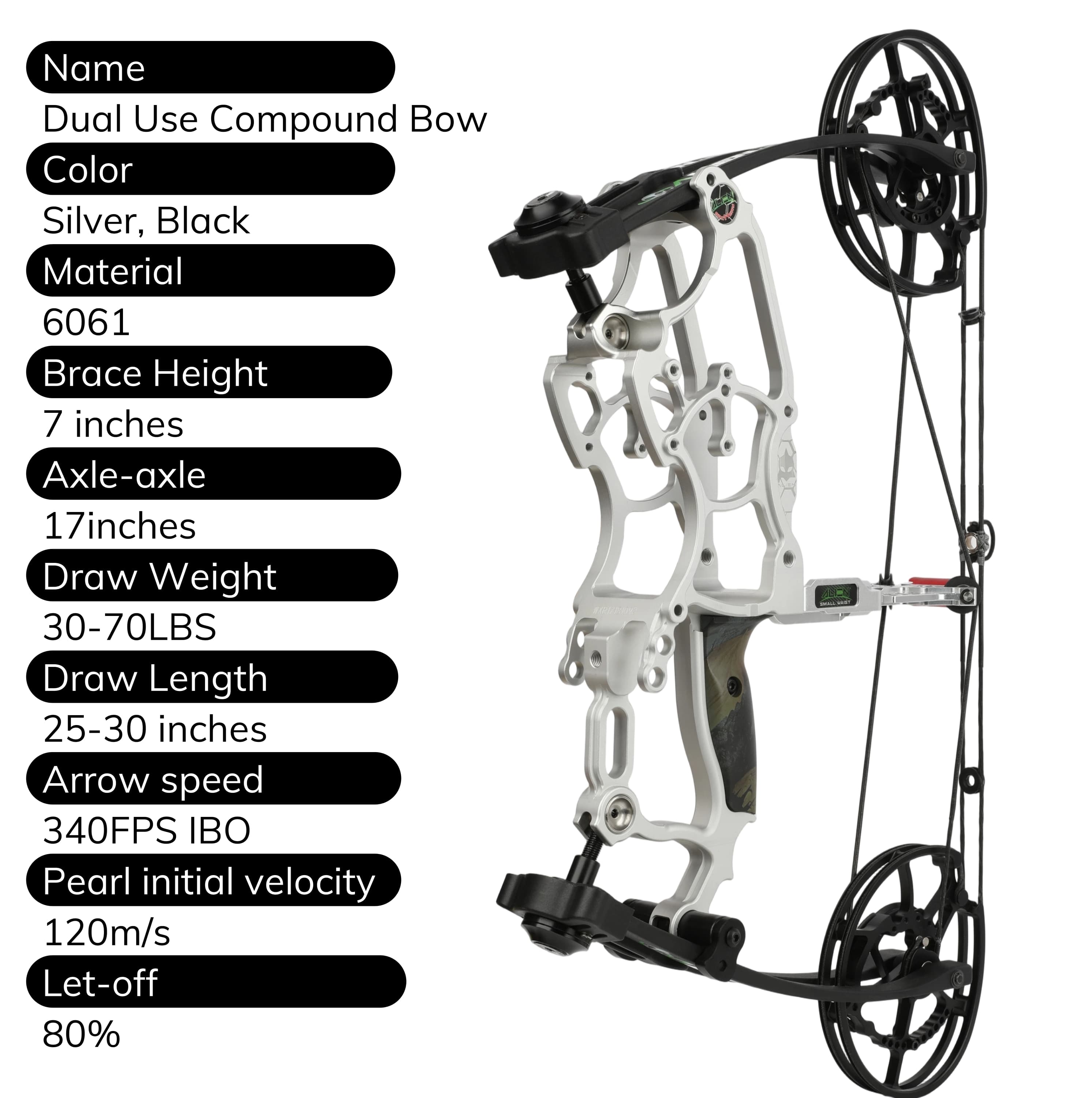 Draw Weight 30-70LBS Dual Use Compound Bow Set Shooting archery 