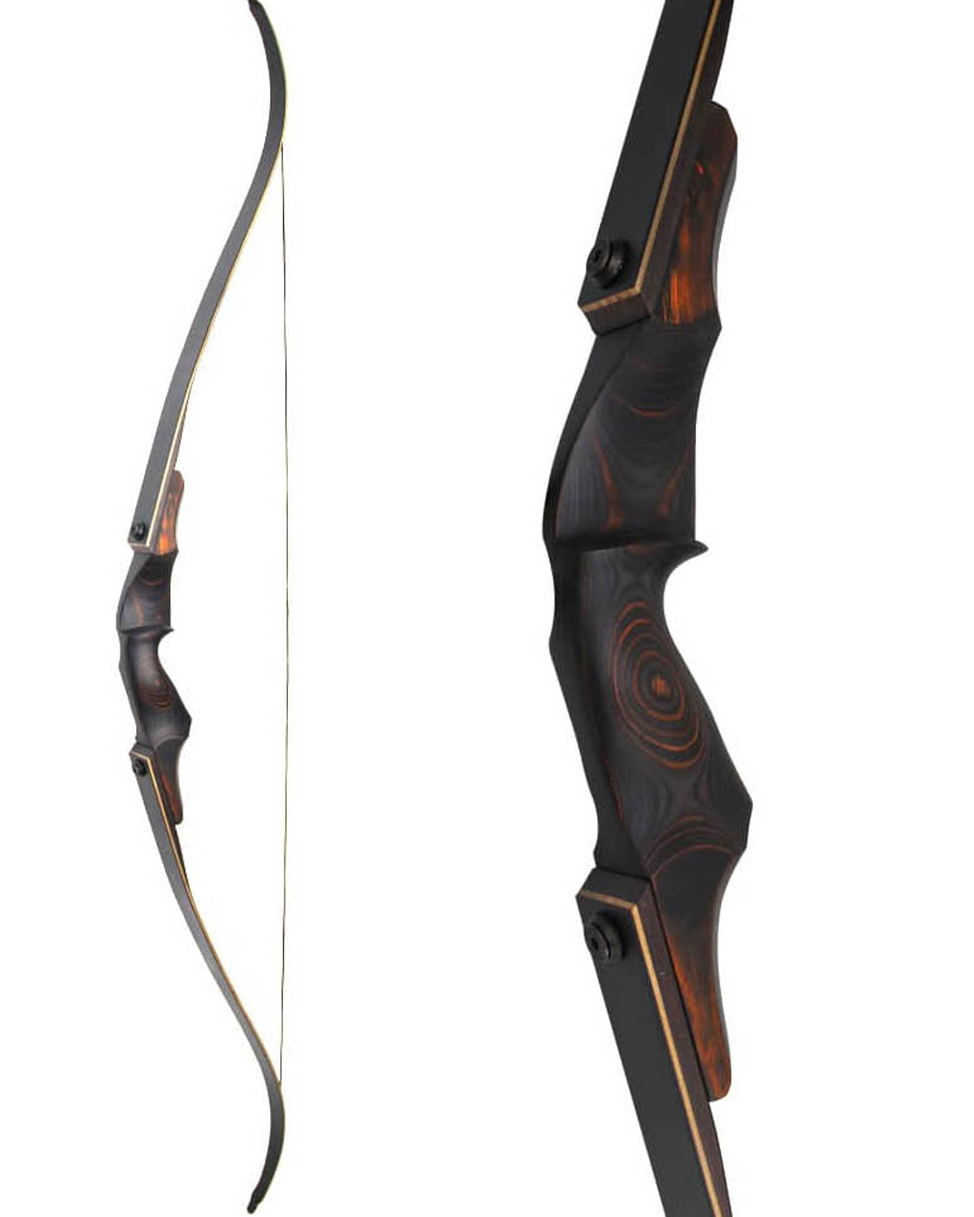 60" Takedown Recurve Bow Wooden Riser 25-60lbs Archery American Hunting
