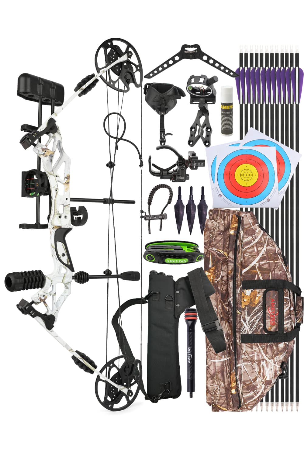 KAIMEI HAN Adjustable Hunting Compound Bow Set 30-60lbs