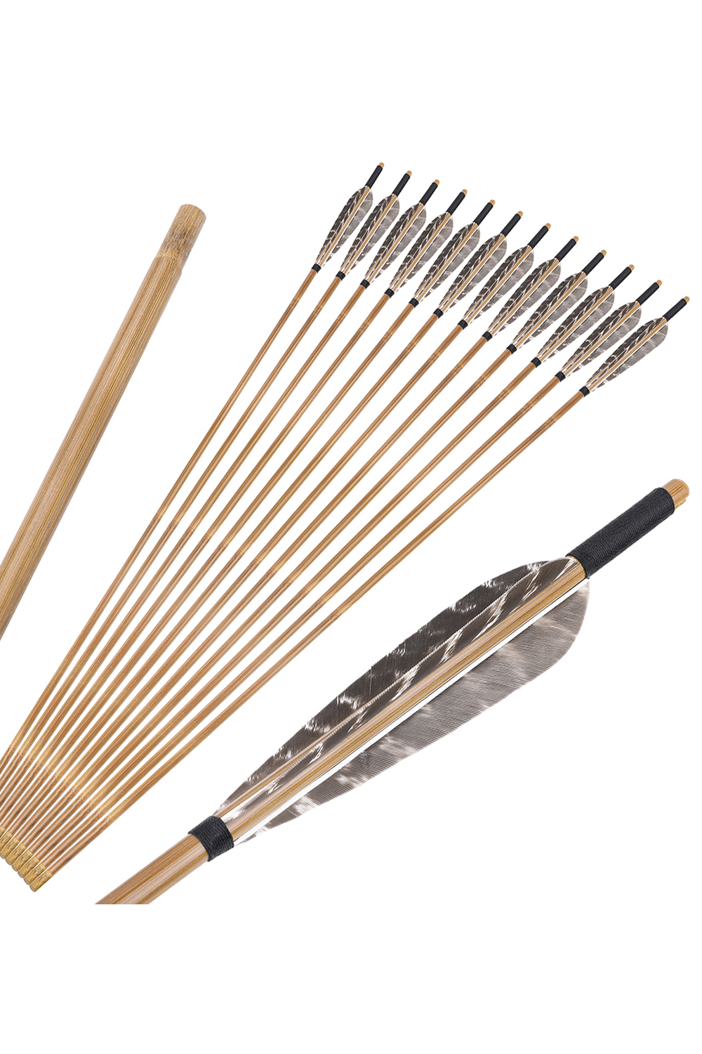 33" Arrow Shaft 5" Snow Bamboo Arrow Shaft for Recurve Bows-Lokearchery