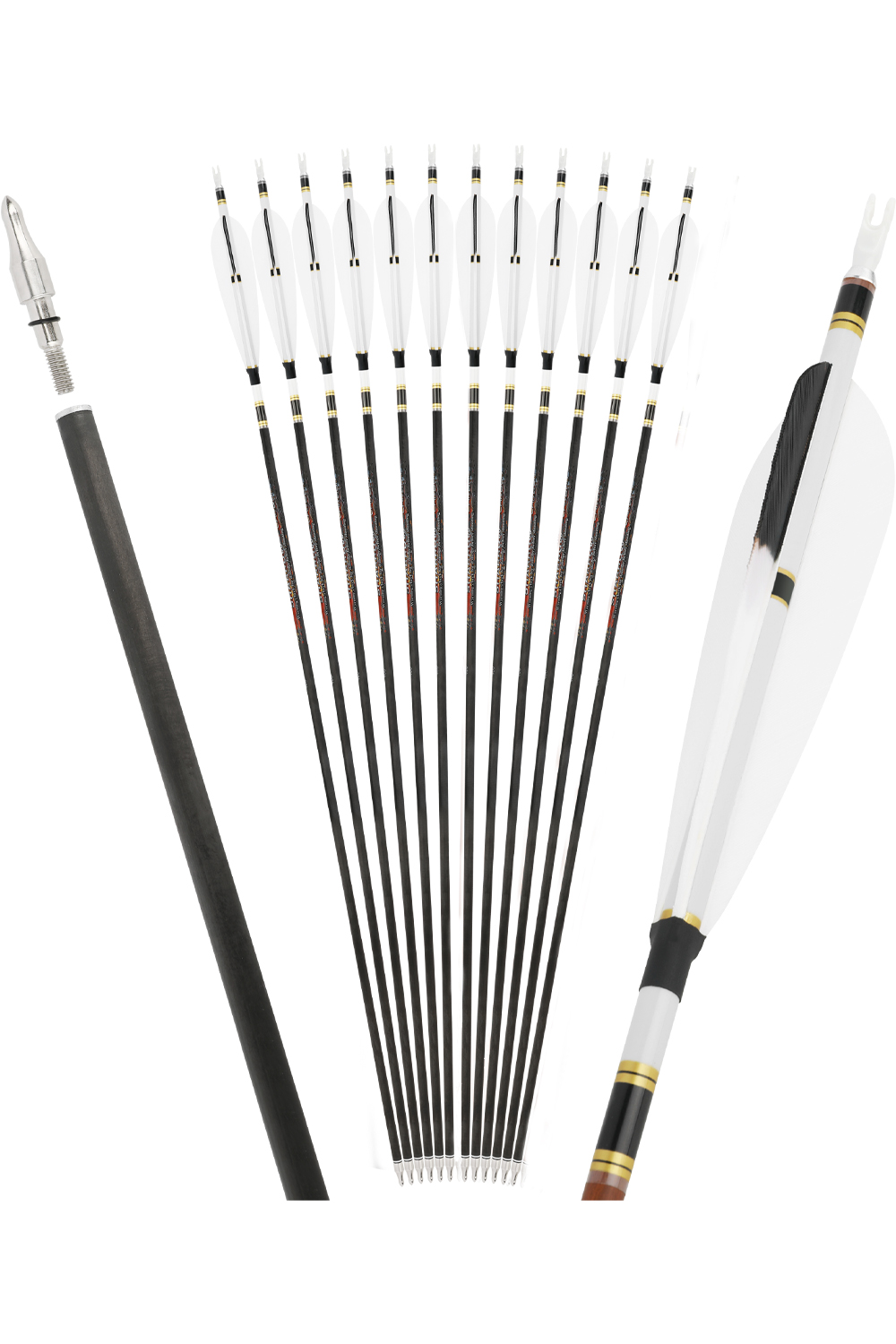 31" Sharrow Wood Grain ID6.2mm Pure Carbon Arrow-Lokearchery