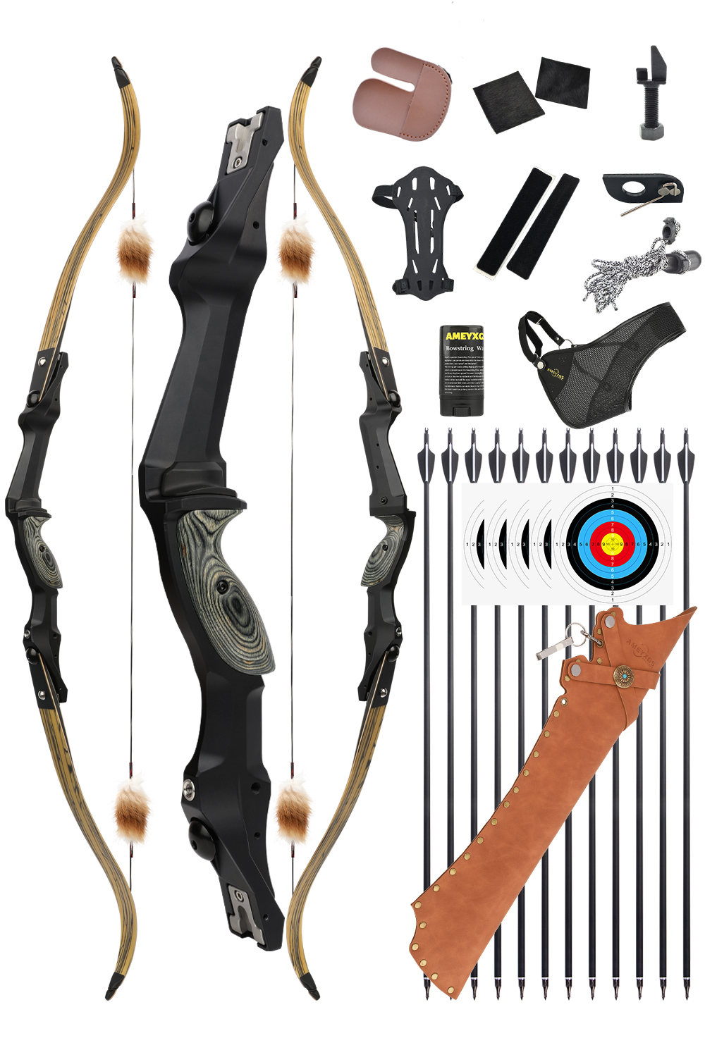 Junxing F261 30-60Lbs Archery Hunting Recurve Bow Set-Lokearchery