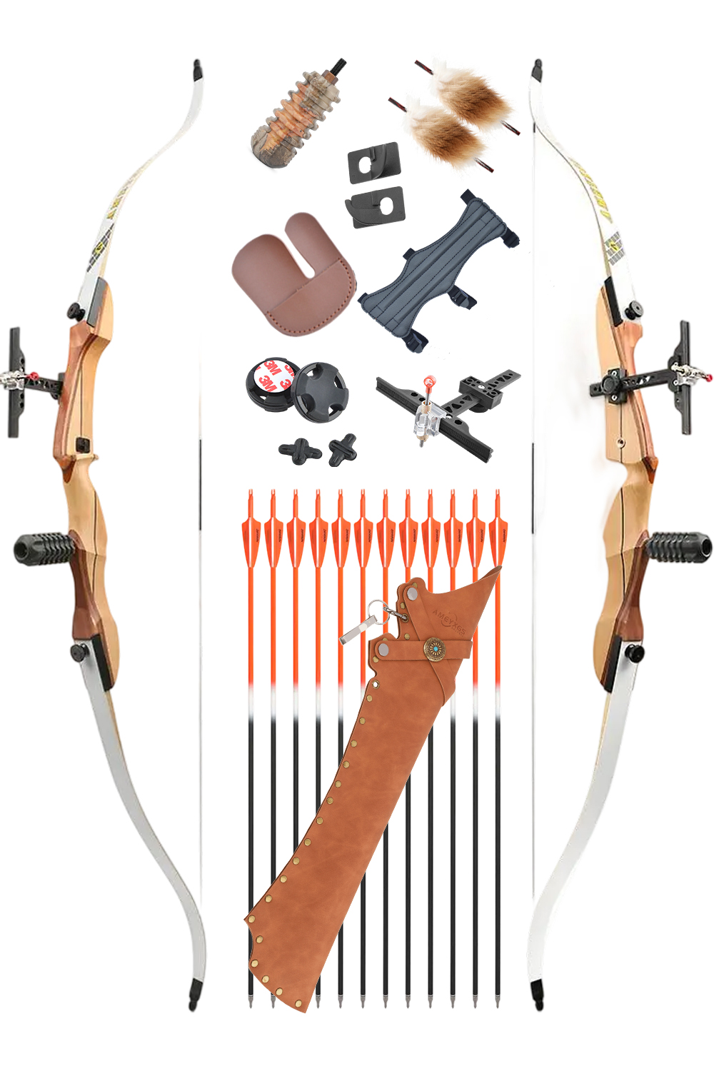Ameyxgs 66"68"70" 14-40Lbs Beginner Recurve Bow Set-Lokearchery