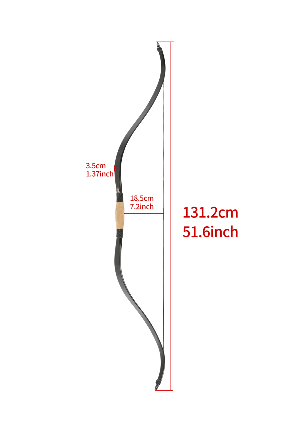 Lokearchery 60-95Lbs Cowhide Grip Hunting Traditional Bow-Lokearchery