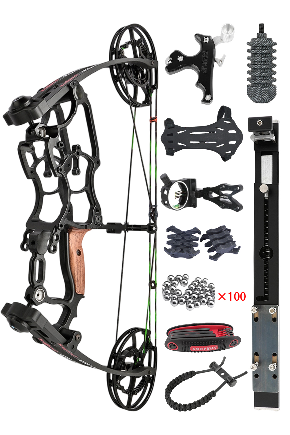 Lokearchery 40-65 Lbs Ball Bearing Dual-Purpose Compound Bow Set