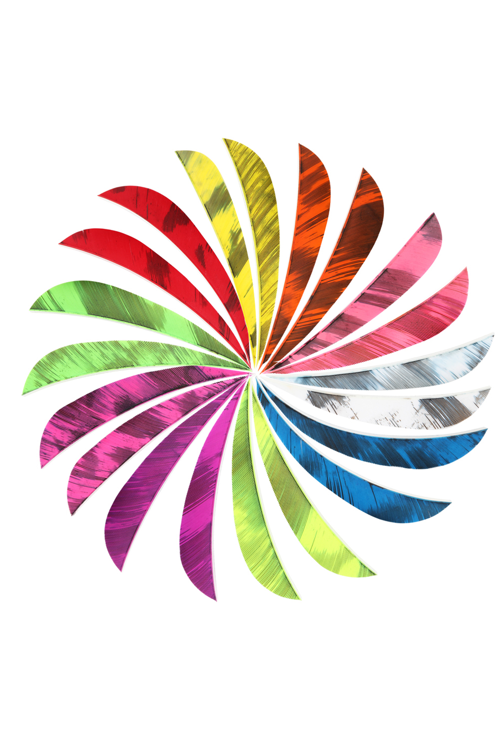 4/5" Teardrop Flame Real Feathers Archery Arrow Fletching - 50Pcs