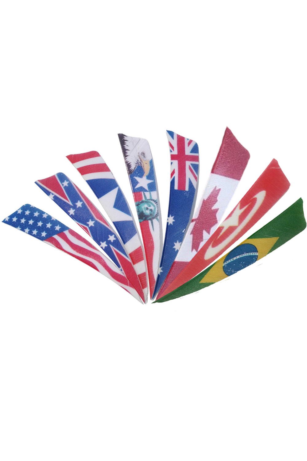 Lokearchery 4 inch Shield Cut Printed Arrow Feathers - 50 Pack