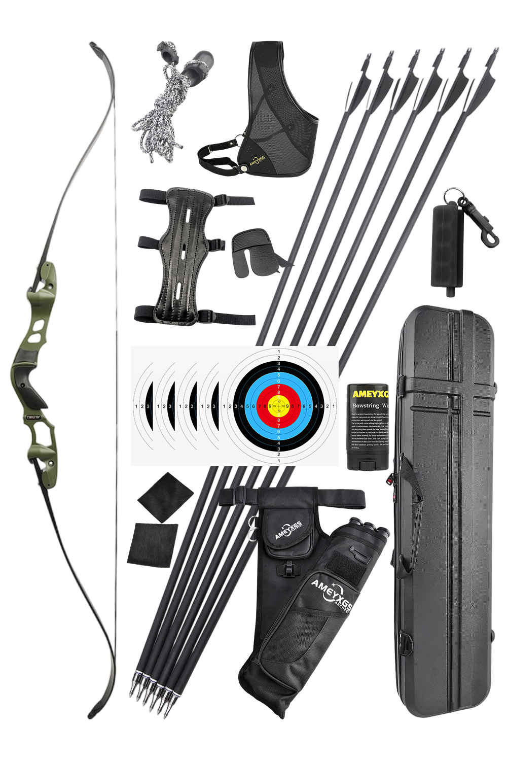 Junxing Tbow 62" 20-65Lbs ILF Recurve Bow for Hunting and Target Shooting