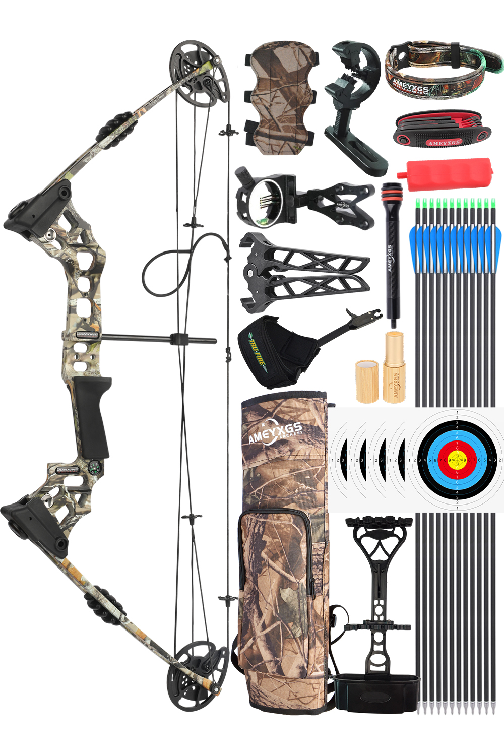 Junxing Dragon X8 20-70Lbs Adjustable Hunting Compound Bow Set
