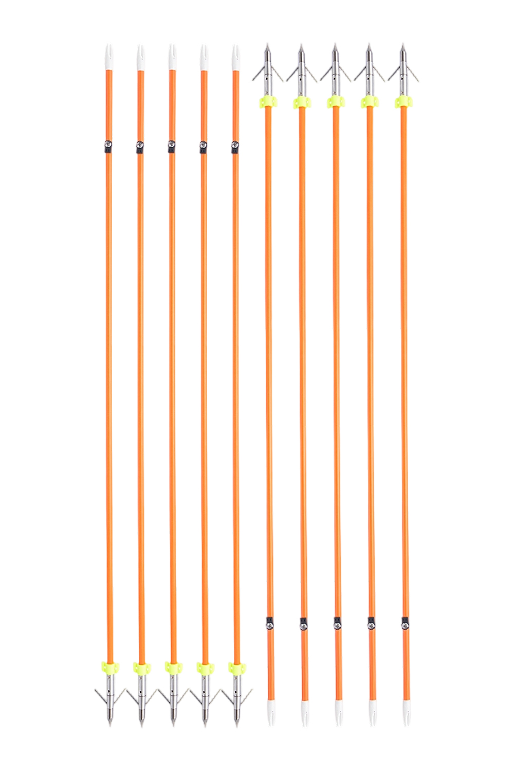 Lokearchery 8mm Fiberglass Bowfishing Arrow with Barbed Tip & Safety Slide