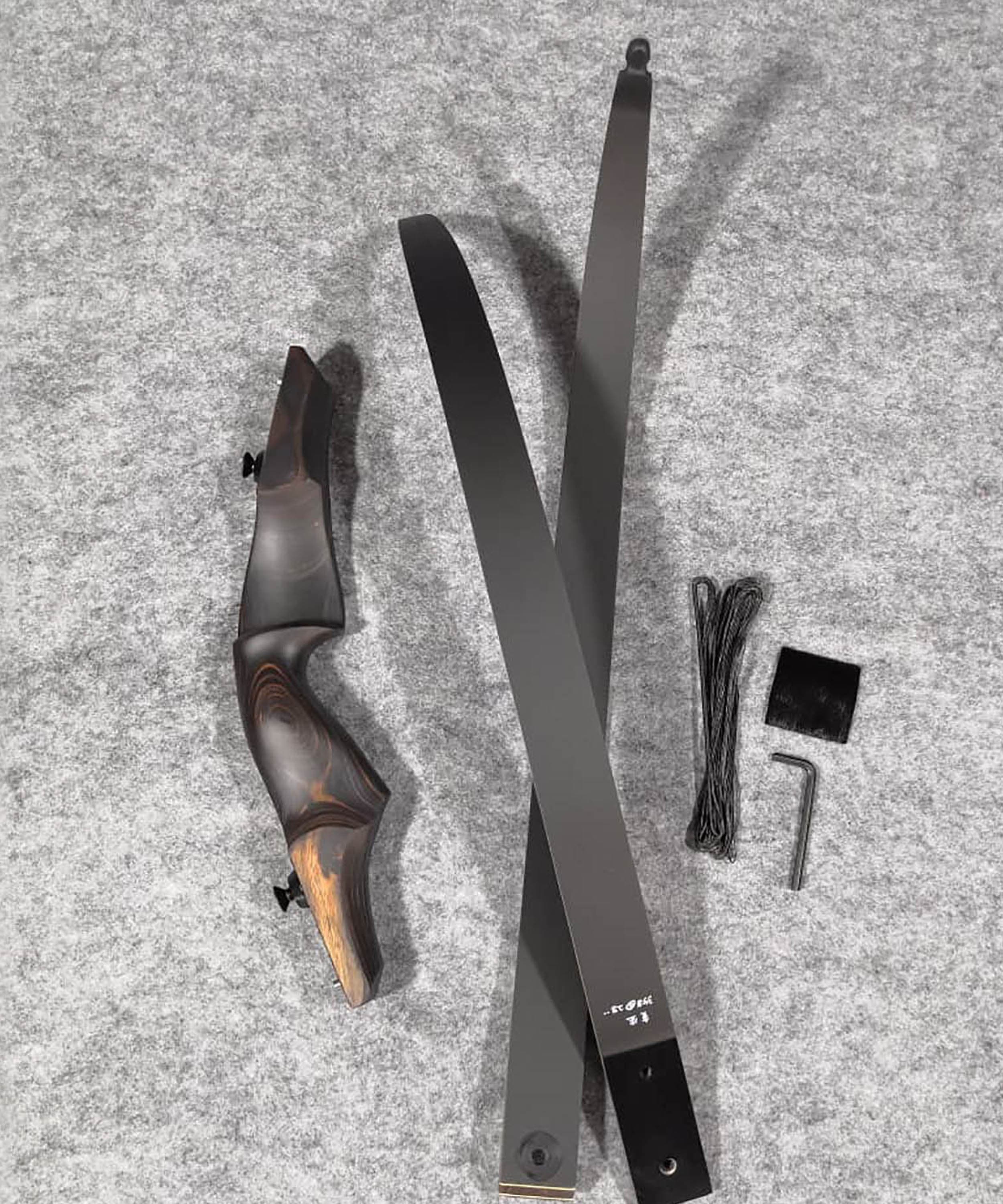 60" Takedown Recurve Bow Wooden Riser 25-60lbs Archery American Hunting