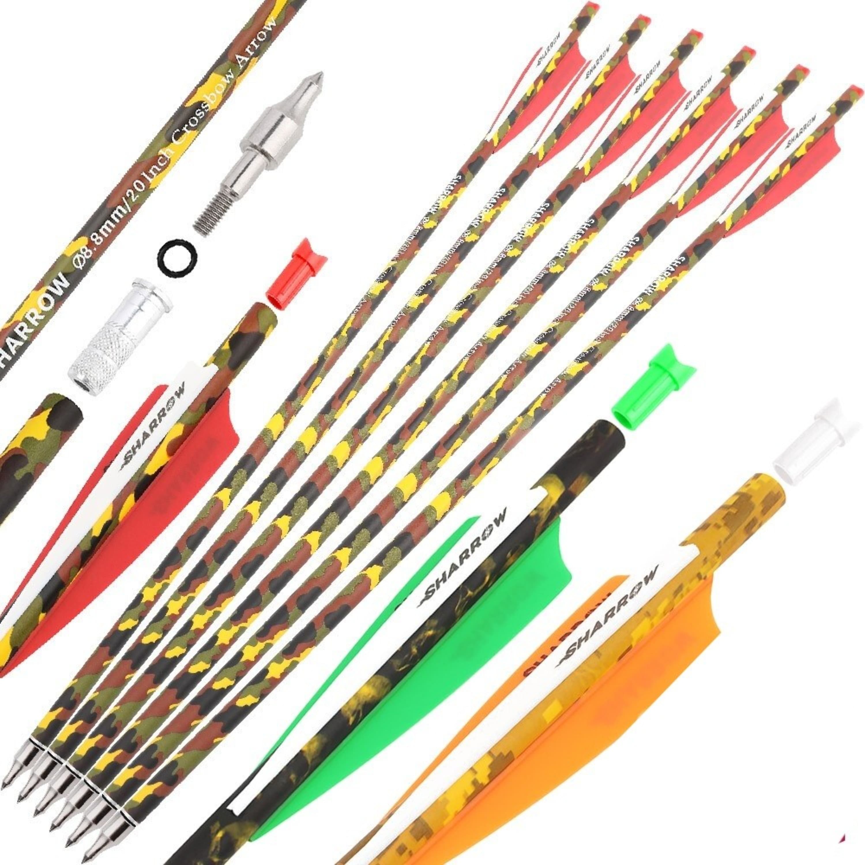 Sharrow Carbon Crossbow Bolts 20-Inch Hunting Arrows Set