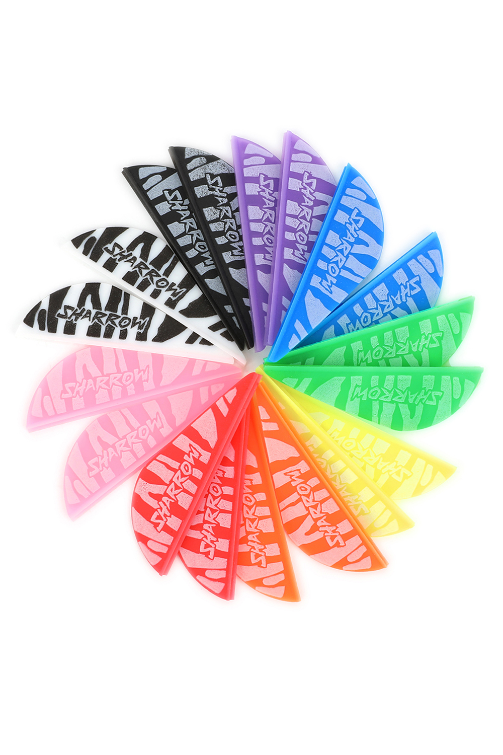 Sharrow 2 inch Water Drop Zebra TPU Rubber Feathers (50 Pcs)