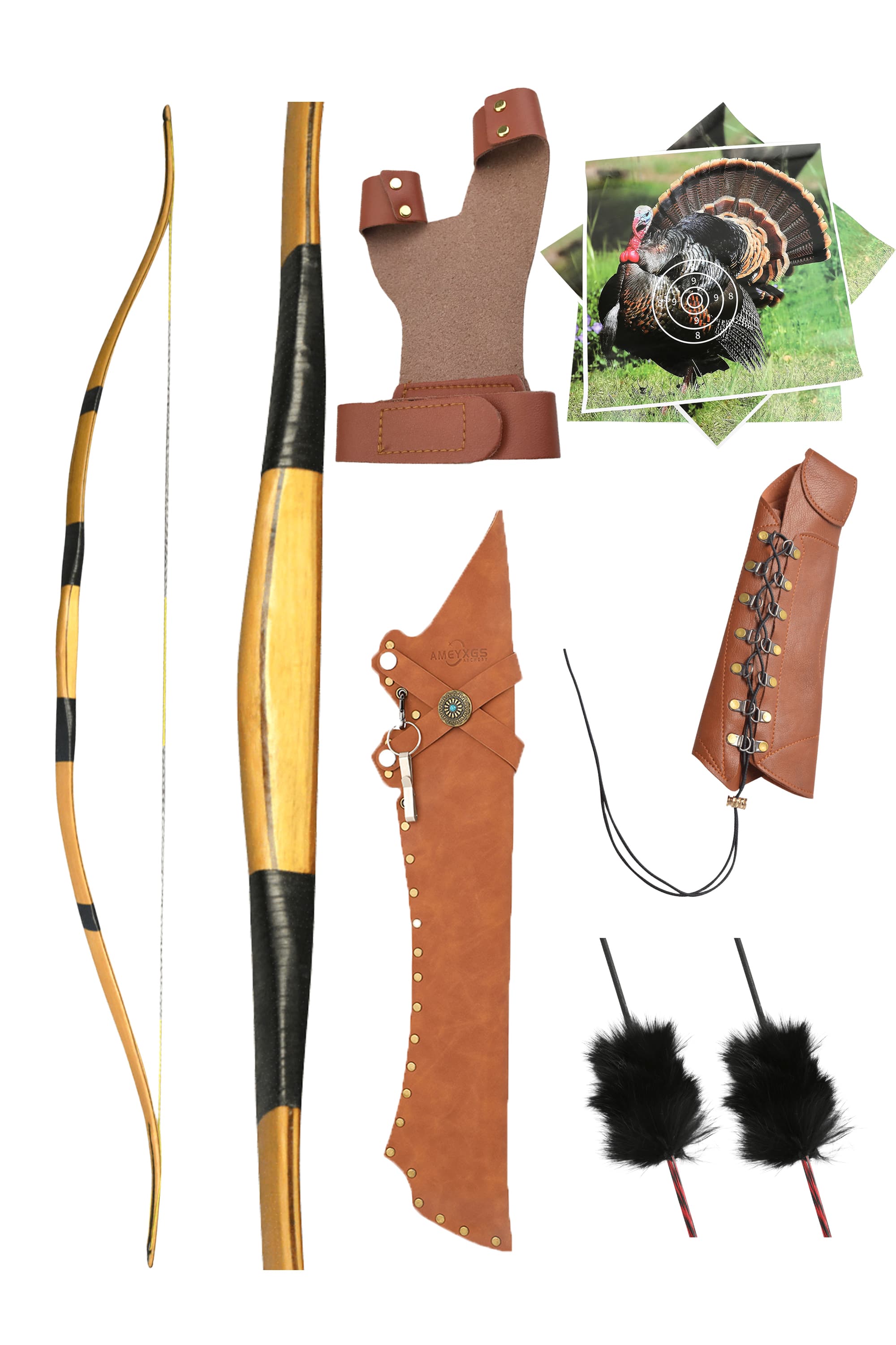 20-40lbs Archery Traditional Bow Set Hunting LH RH