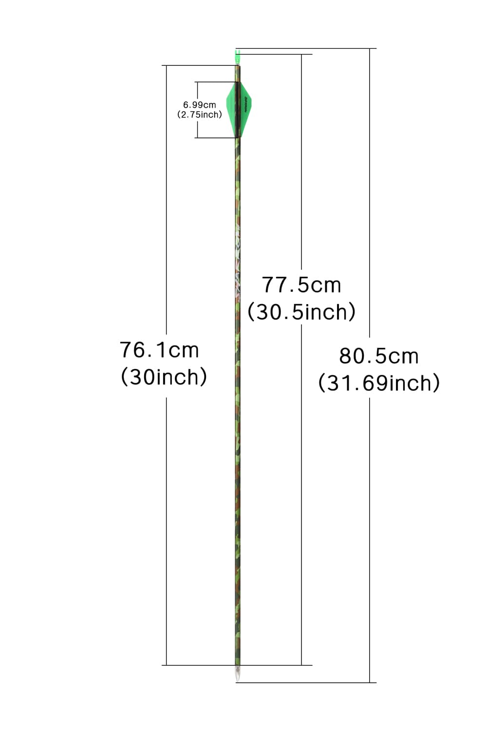 31 inch Pure Carbon Arrow ID 6.2mm Archery Hunting Arrow-Lokearchery