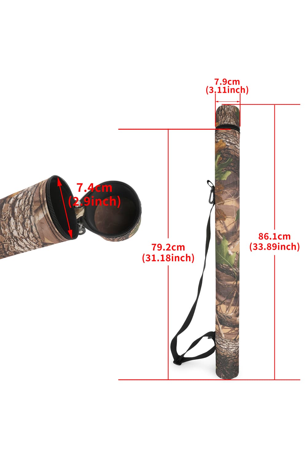 Ameyxgs 33" PVC Pipe Camouflage Quiver Arrow Tube-Lokearchery
