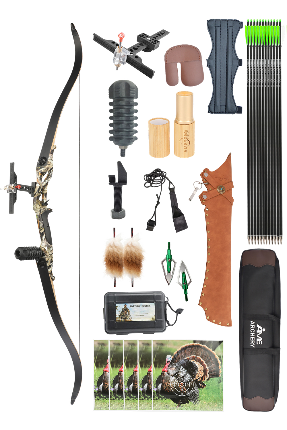 Junxing F179 30-50Lbs Archery Hunting Recurve Bow Set