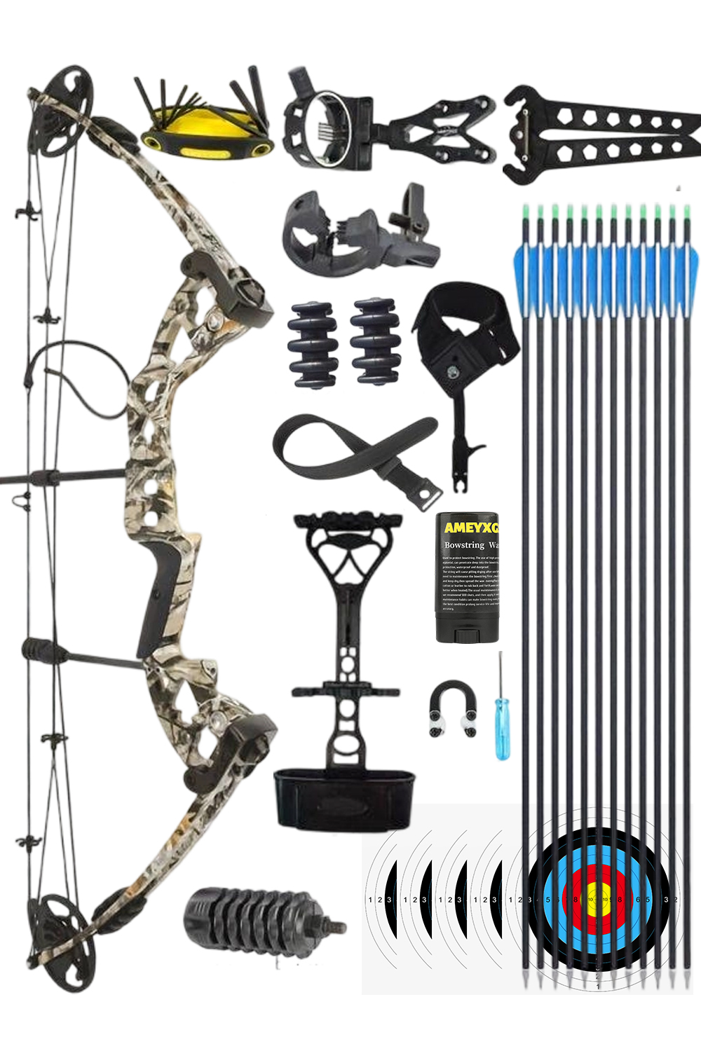 Junxing M131 30-55Lbs Adjustable Hunting Compound Bow Set