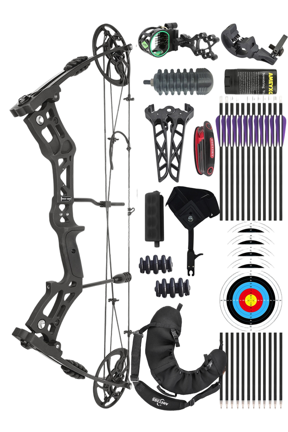 Lokearchery 30-70LbsCNC Aluminum Alloy Hunting Compound Bow Set