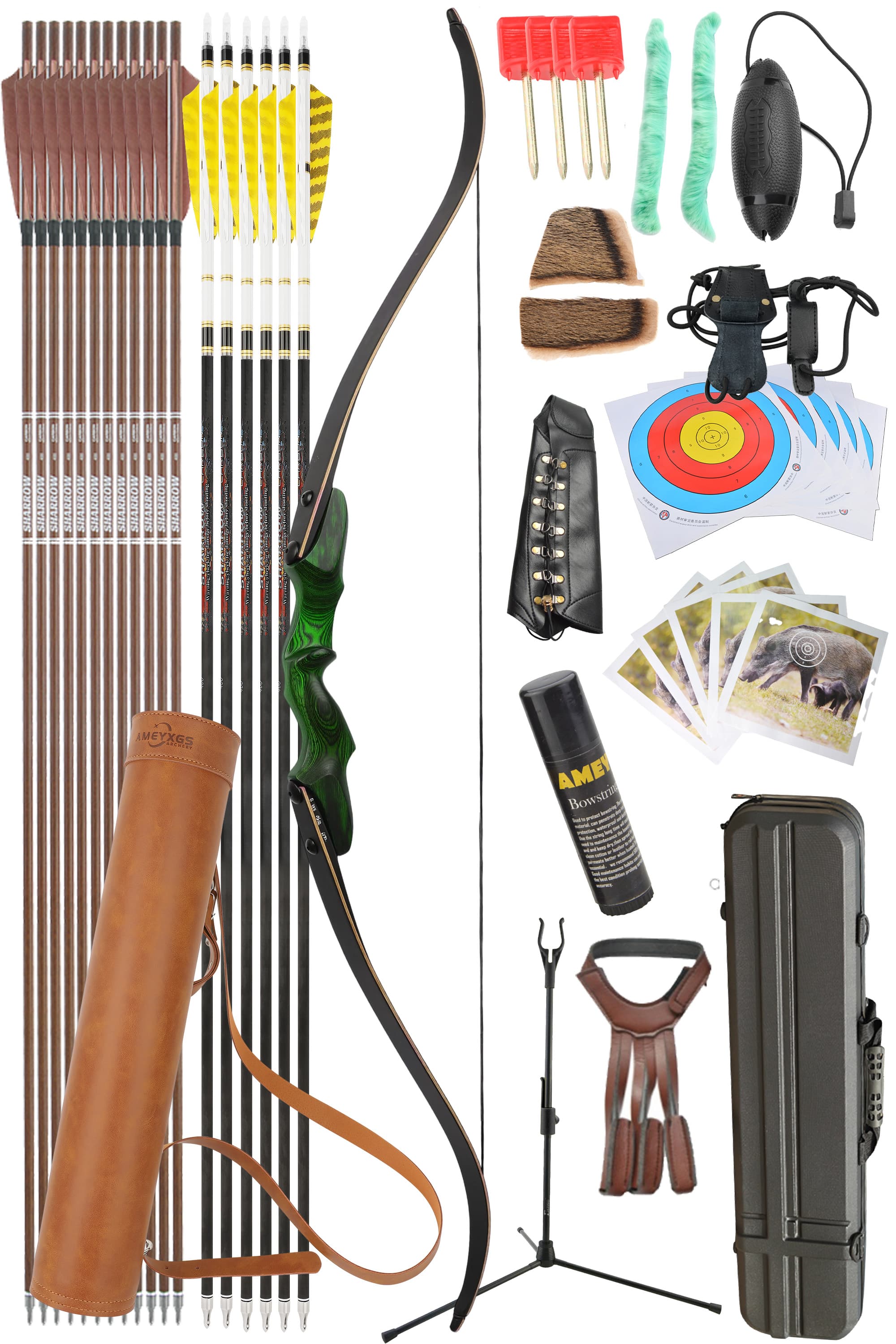 Rock Bear Recurve Bow 20-60LBS Takedown Bow Archery Hunting