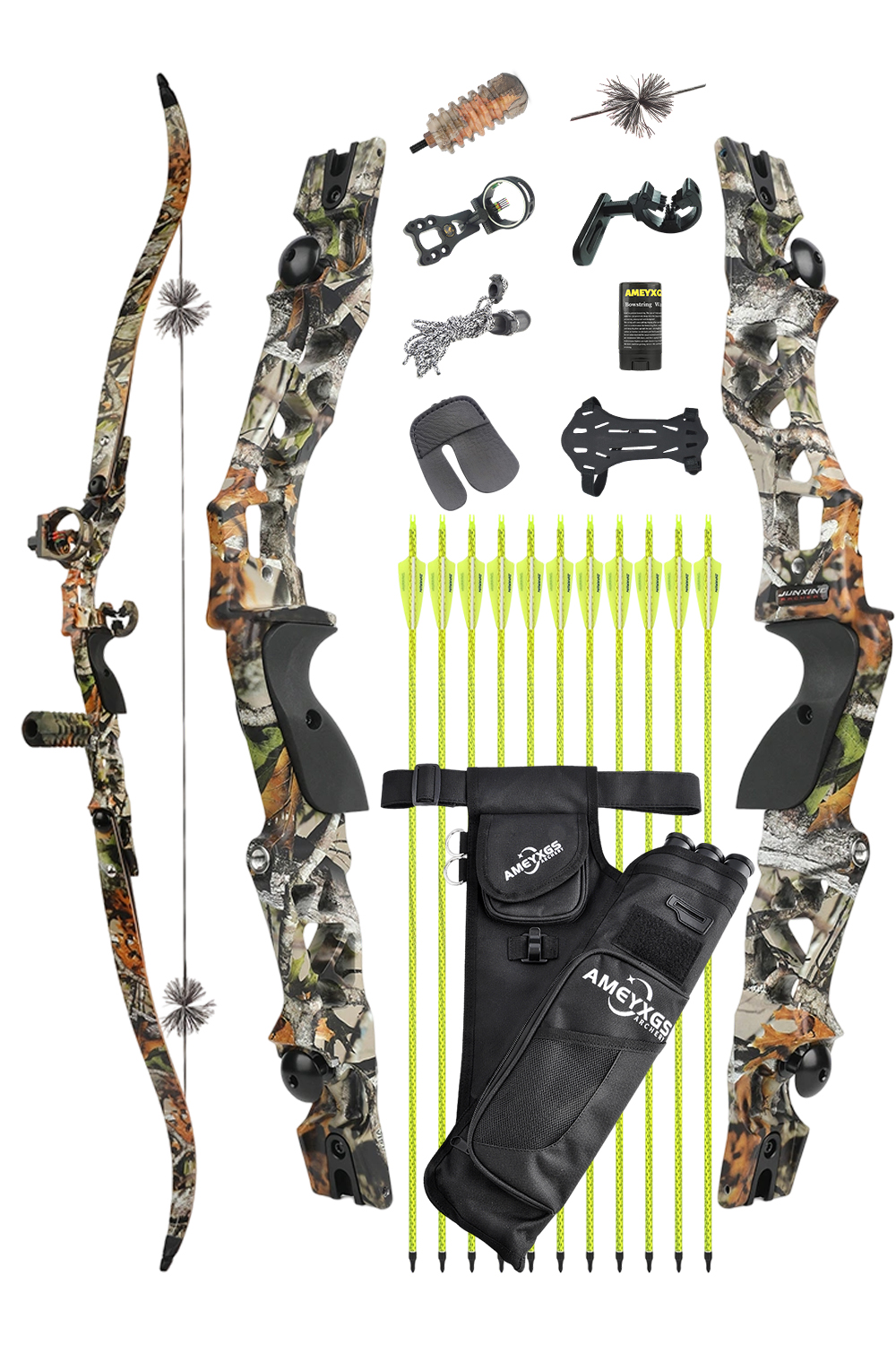 Junxing F166 ILF 30-60Lbs Hunting Recurve Bow Set-Lokearchery