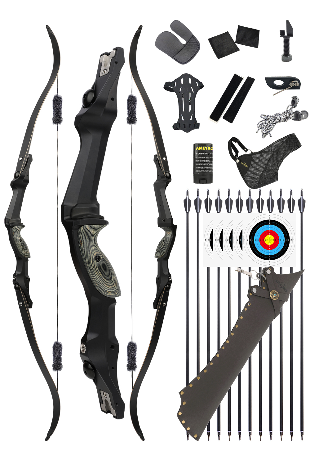 Junxing F261 30-60Lbs Archery Hunting Recurve Bow Set-Lokearchery