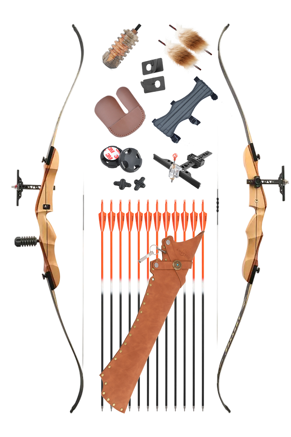 Ameyxgs 66"68"70" 14-40Lbs Beginner Recurve Bow Set-Lokearchery