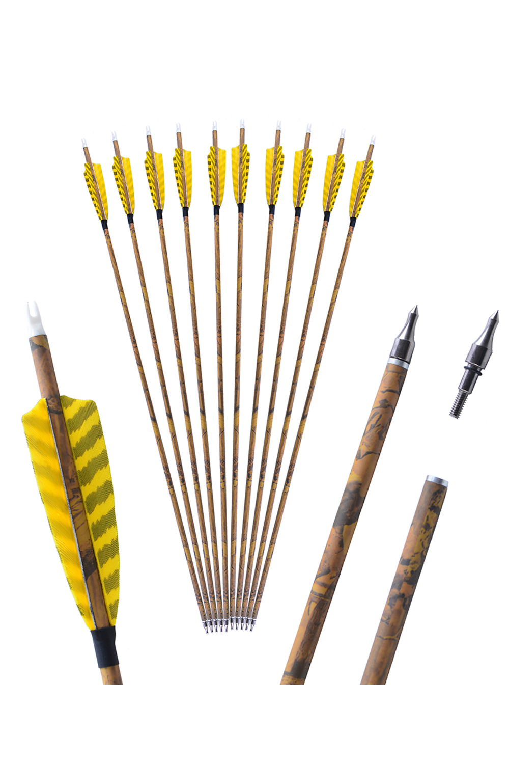 Sharrow ID 6.2mm Real Feather Archery Hunting Carbon Arrow-Lokearchery