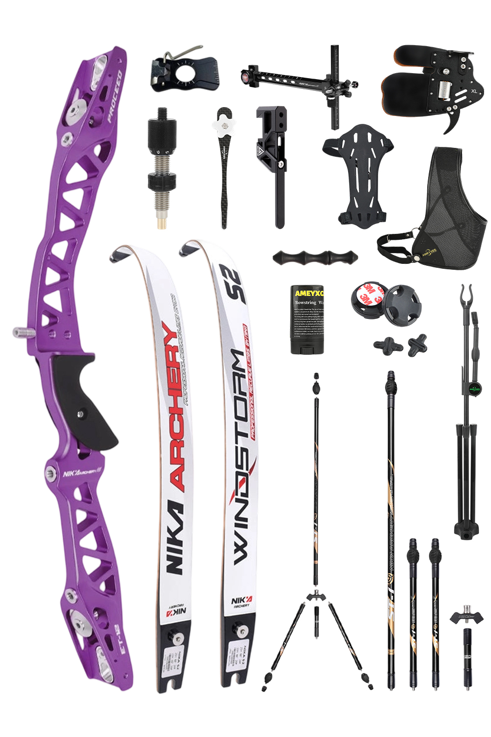 Nika ET-12 12-42Lbs CNC Competition Olympic Recurve Bow Set