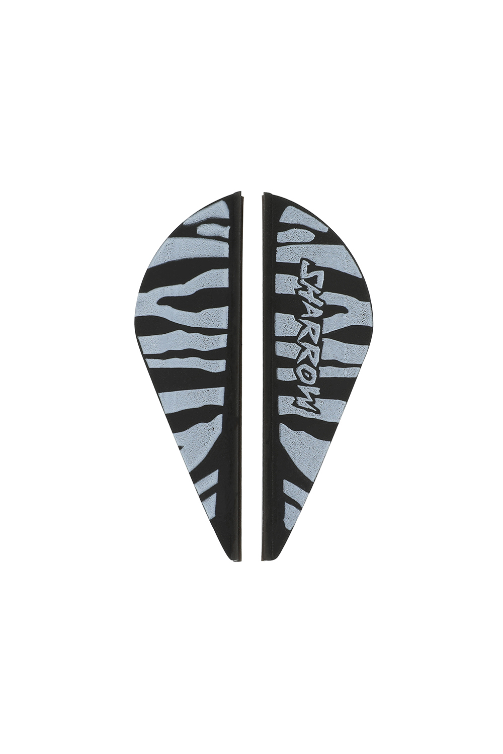 Sharrow 2 inch Water Drop Zebra TPU Rubber Feathers (50 Pcs)