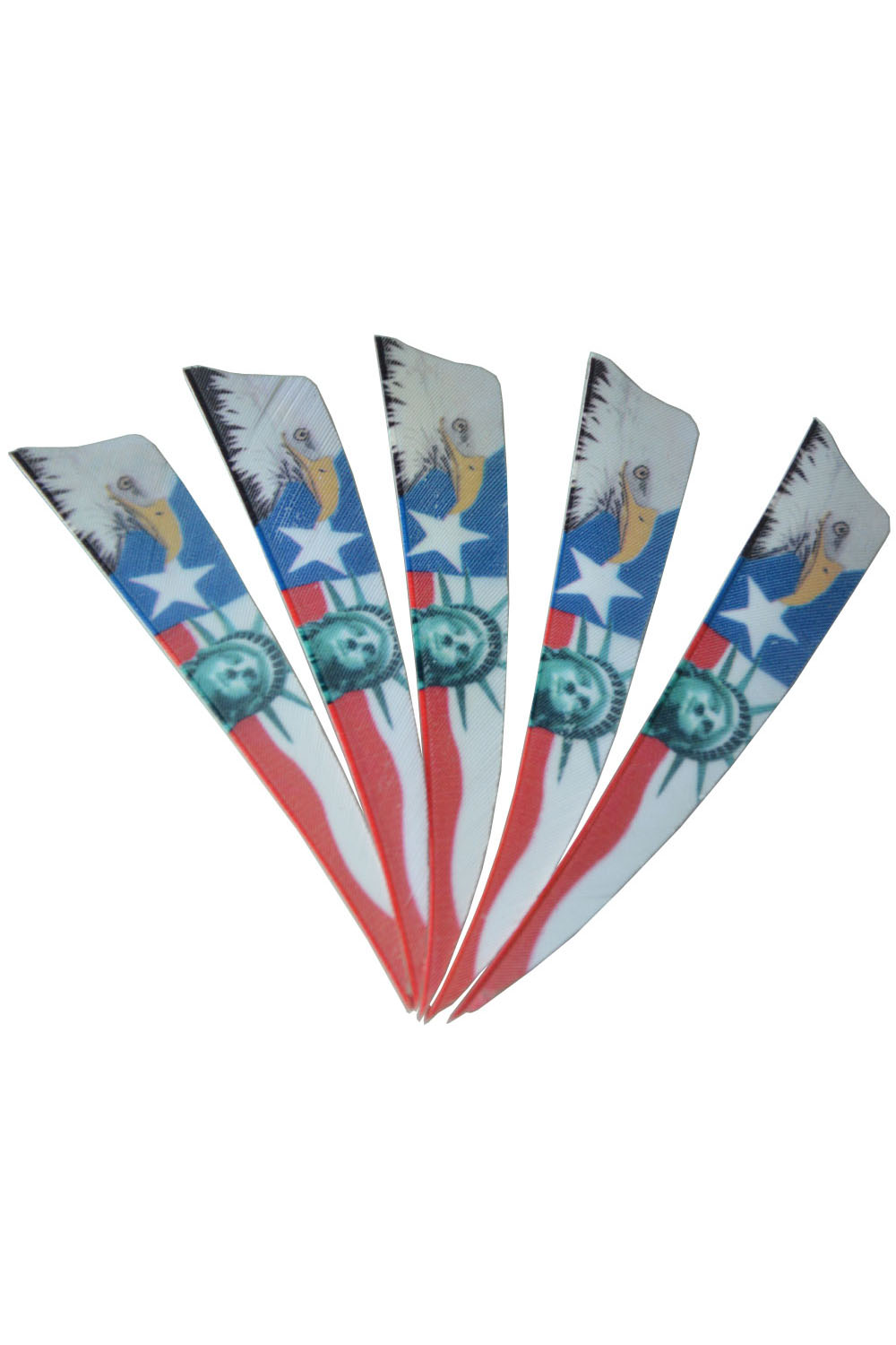 Lokearchery 4 inch Shield Cut Printed Arrow Feathers - 50 Pack