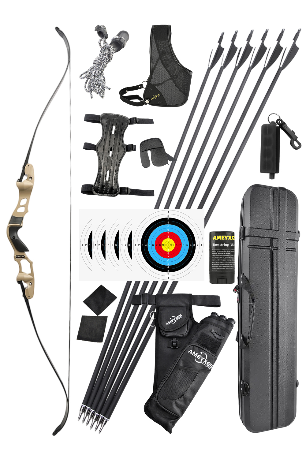 Junxing Tbow 62" 20-65Lbs ILF Recurve Bow for Hunting and Target Shooting