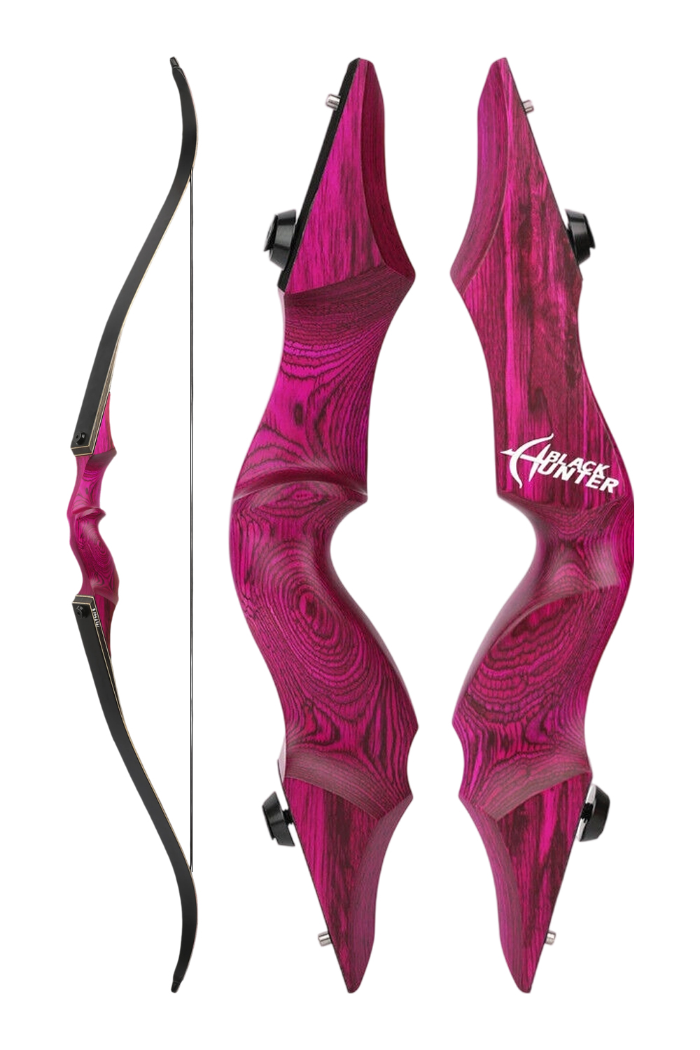 Black Hunter 60" Takedown Longbow 20-60Lbs Hunting Recurve Bow Set