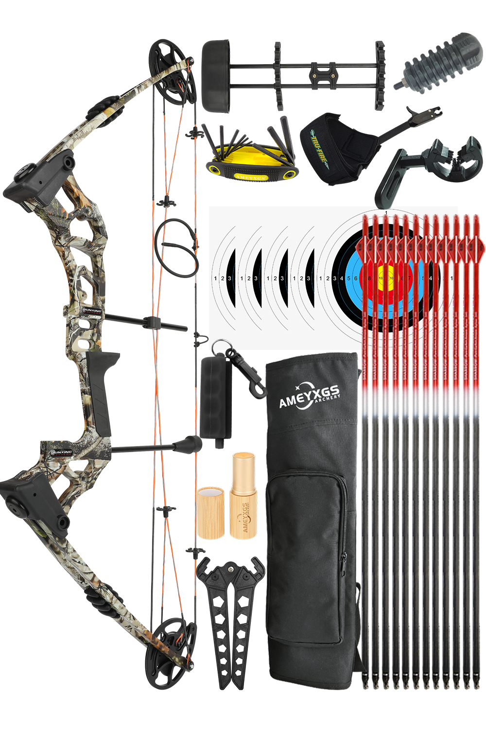Junxing M121A 0-70Lbs Aluminum Alloy Hunting Compound Bow Set