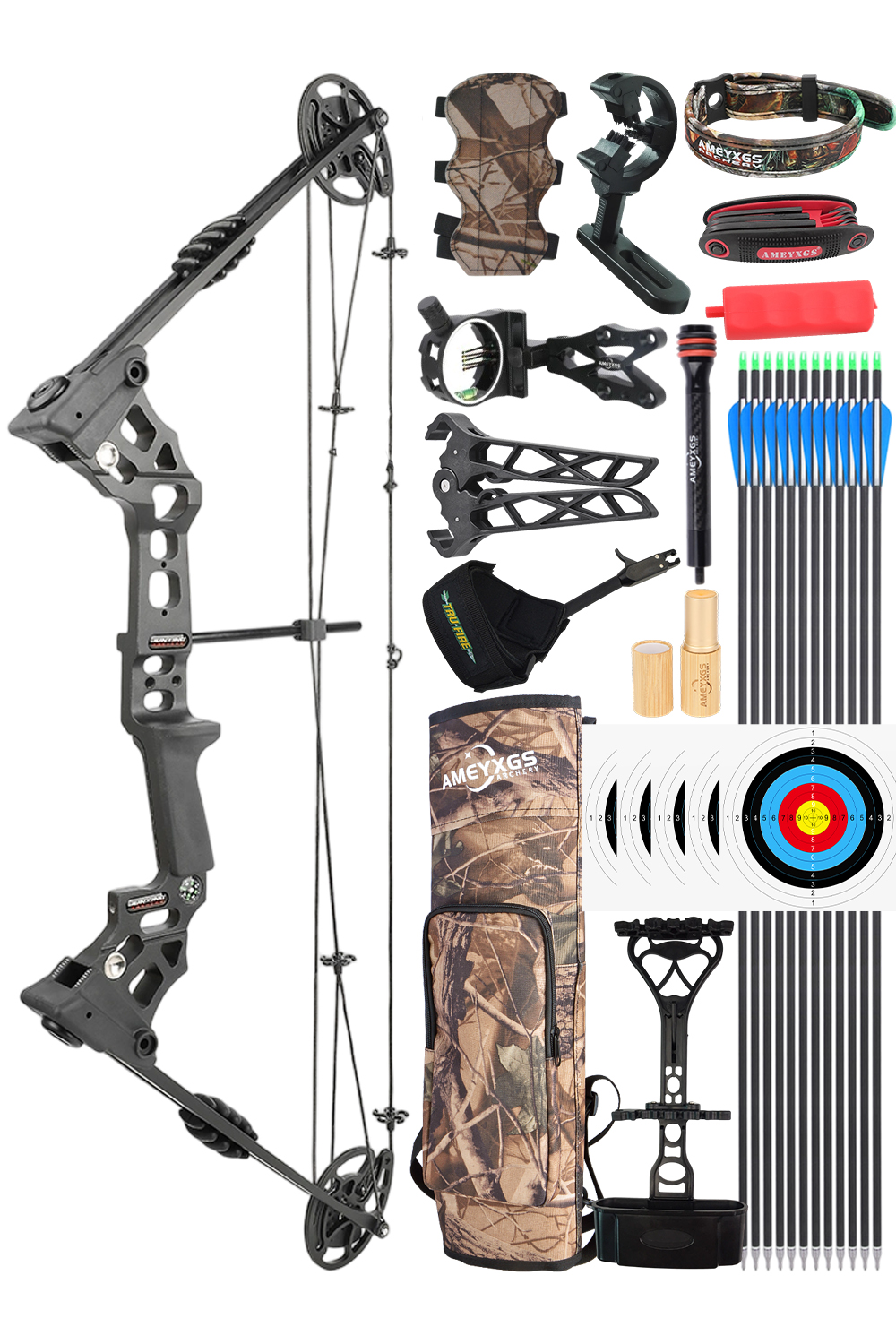 Junxing Dragon X8 20-70Lbs Adjustable Hunting Compound Bow Set