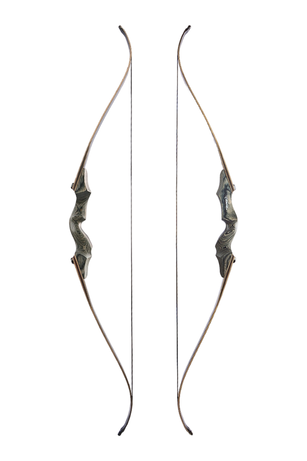 Black Hunter 30-60Lbs Gray 60" Hunting Recurve Bow Set