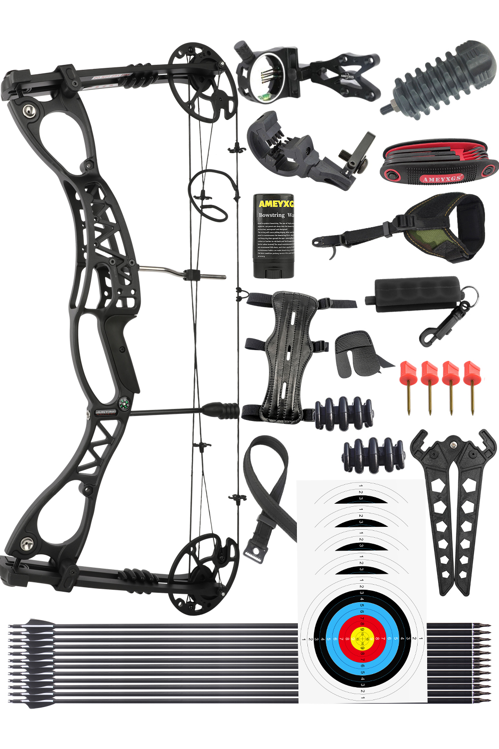 Junxing M126 0-70Lbs Adjustable CNC Archery Compound Bow Set